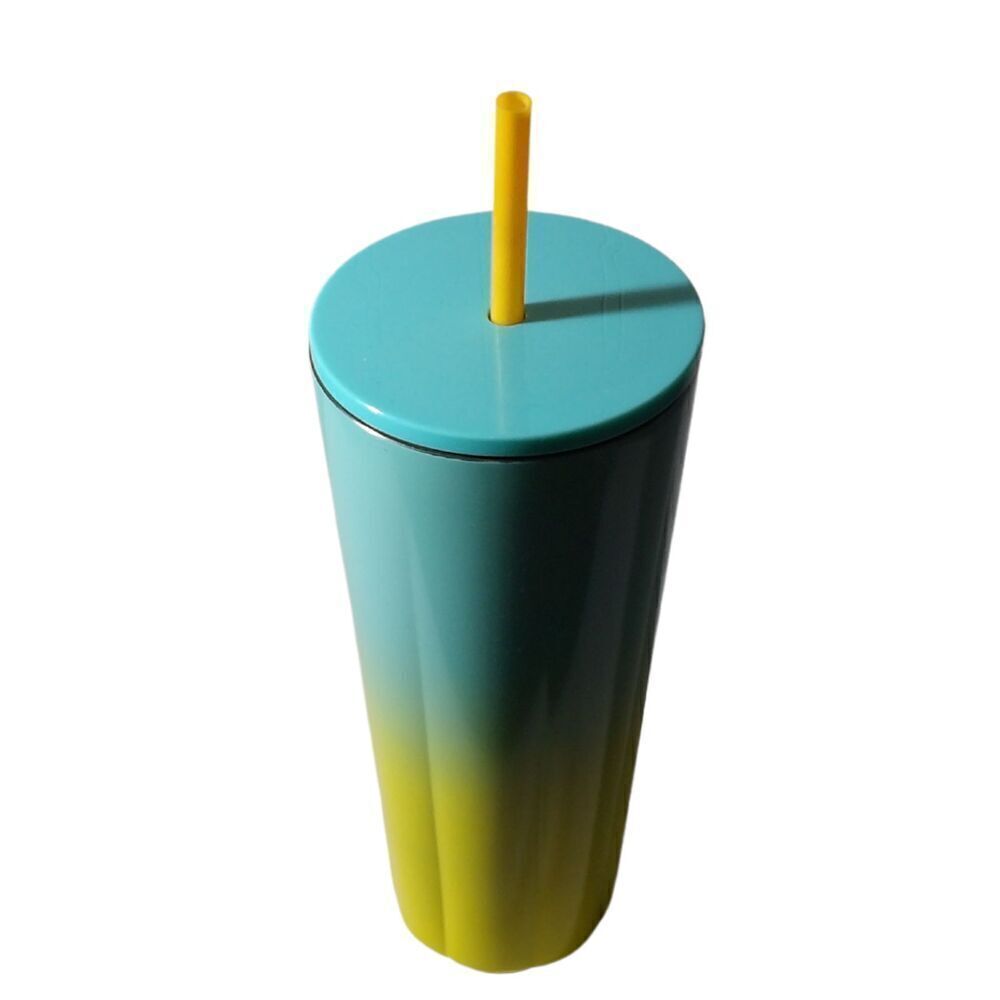 Starbucks Summer 2021 Blue to Yellow Ombre Stainless Steel 24oz‎ Venti Tumbler